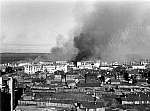 Петрозаводск после отхода Красной Армии.  Вид с  крыши государственного университета в сторону Онежского озера (октябрь 1941 года) 